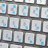 Korean Keyboard Labels Layout with Blue, Orange, RED OR White Lettering ON Transparent Background for Desktop, Laptop and Notebook (Blue) Work with Apple view 4
