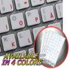 Norwegian Apple Keyboard Labels Layout with Blue, Orange, RED OR White Lettering ON Transparent Background for Desktop, Laptop and Notebook (Red) view 1