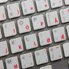 Norwegian Apple Keyboard Labels Layout with Blue, Orange, RED OR White Lettering ON Transparent Background for Desktop, Laptop and Notebook (Red) view 4