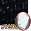 Norwegian Apple Keyboard Labels Layout with Blue, Orange, RED OR White Lettering ON Transparent Background for Desktop, Laptop and Notebook (Blue) view 1