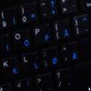 Norwegian Apple Keyboard Labels Layout with Blue, Orange, RED OR White Lettering ON Transparent Background for Desktop, Laptop and Notebook (Blue) view 4