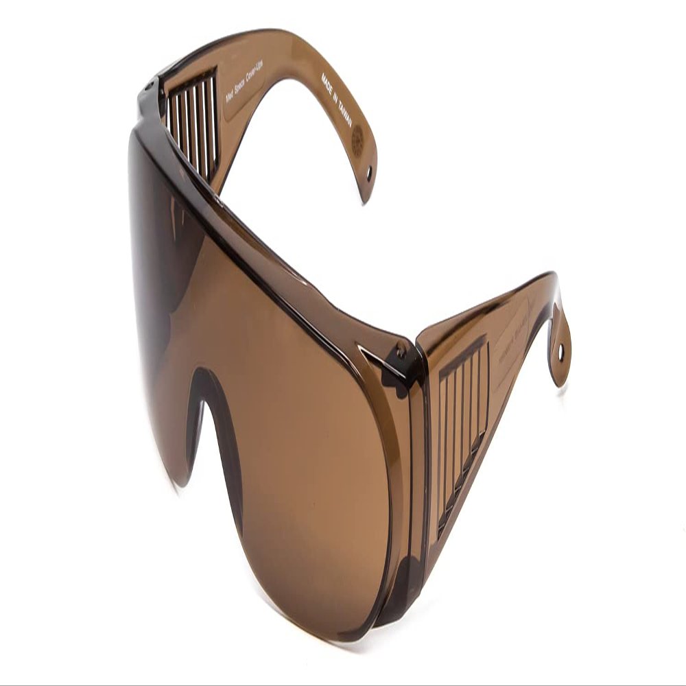 Calabria 1003 Fit Over Safety Glasses Fitover Prescription Eyewear Copper Brown Men Women Wraparound Tinted Anti Fog Scratch