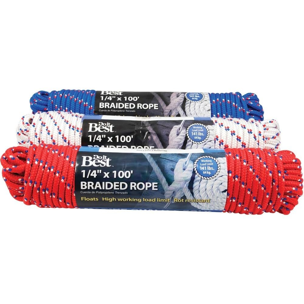 Do it Best 1/4 in. x 100 Ft. Assorted Colors Diamond Braided Polypropylene Packaged Rope - 1 Each
