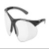 Delta Plus RX-500C-0.75 Diopter Full Lens Magnifier Safety Glasses, Black Frame, Clear Lens view 1