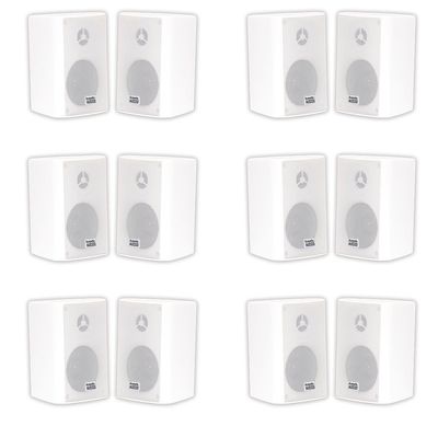 Acoustic Audio AA351W Indoor Outdoor 2 Way Speakers 3000 Watt White 6 Pair Pack AA351W-6Pr