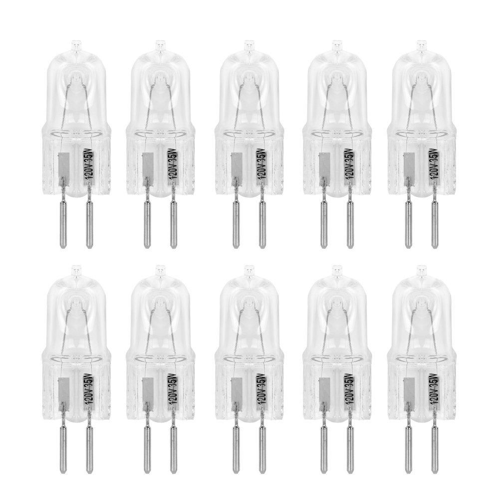 10 Pack Clear Dimmable T4 Q35/GY6.35/CL/120V GY6.35 JCD 35 Watt 35W 120 Volt Halogen Light Bulb Electric Wax Melter Plug Oil Warmer Aroma Tart Lighting Kitchen Bathroom Mirror Fixture gy6.35