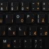 Danish Apple Keyboard Labels Layout with Blue, Orange OR RED Lettering ON Transparent Background for Desktop, Laptop and Notebook (Orange) view 4
