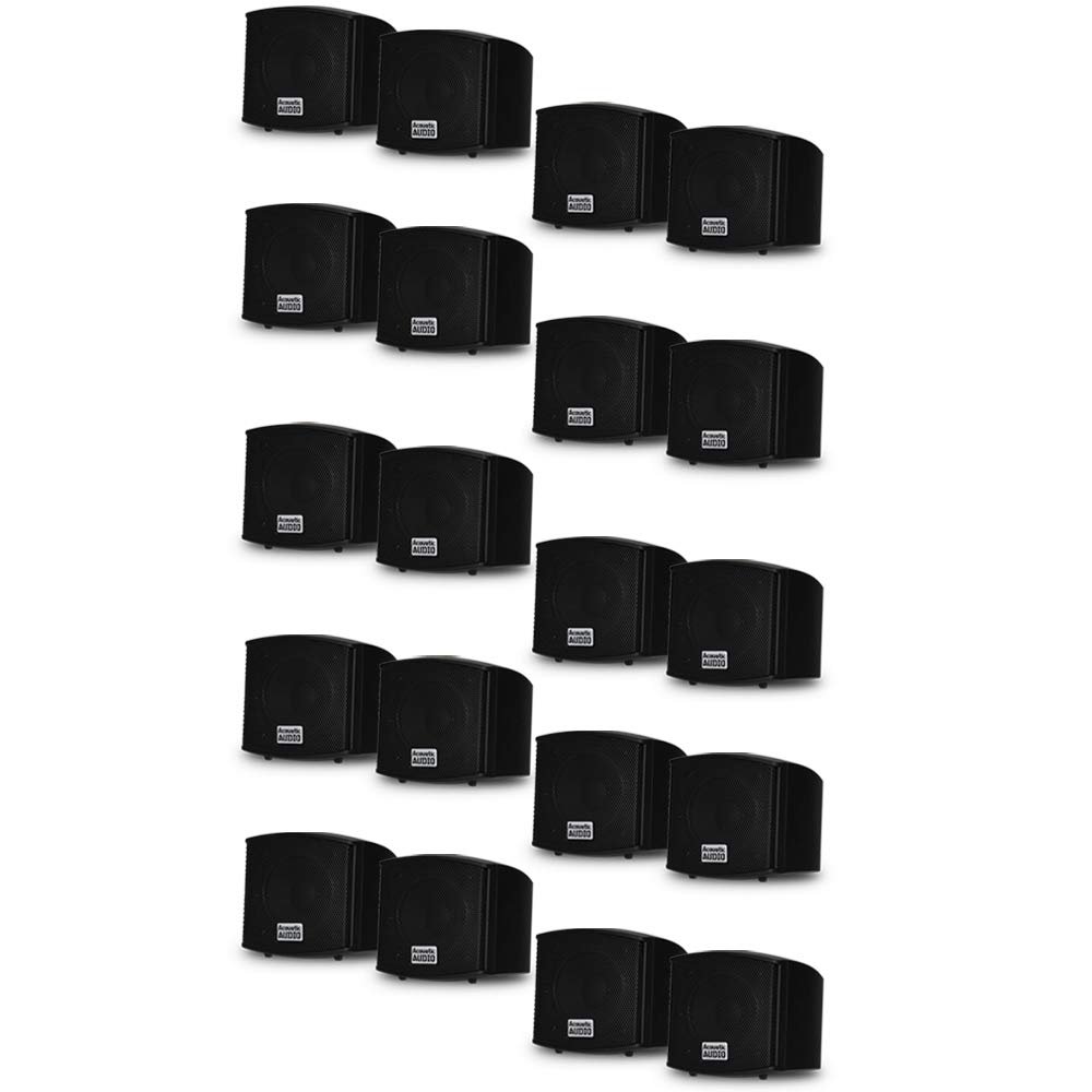 Acoustic Audio AA321B Mountable Indoor Speakers 4000 Watts Black 10 Pair Pack AA321B-10Pr