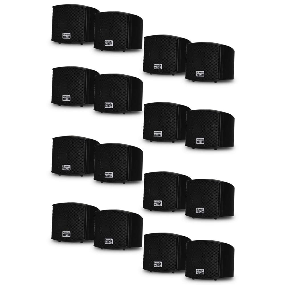 Acoustic Audio AA321B Mountable Indoor Speakers 3200 Watts Black 8 Pair Pack AA321B-8Pr