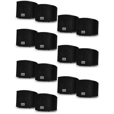 Acoustic Audio AA321B Mountable Indoor Speakers 2800 Watts Black 7 Pair Pack AA321B-7Pr