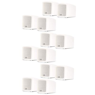 Acoustic Audio AA321W Mountable Indoor Speakers 2400 Watts White Bookshelf 6 Pair Pack AA321W-6Pr