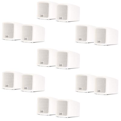 Acoustic Audio AA321W Mountable Indoor Speakers 2800 Watts White Bookshelf 7 Pair Pack AA321W-7Pr