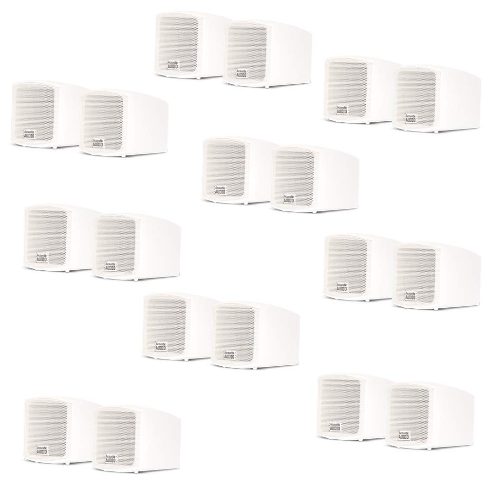 Acoustic Audio AA321W Mountable Indoor Speakers 3600 Watts White Bookshelf 9 Pair Pack AA321W-9Pr