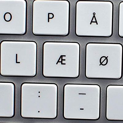 Apple NS Danish Non-Transparent Keyboard Decals Black OR White Background for Desktop, Laptop and Notebook (White Background)