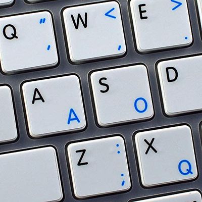 Apple NS Dvorak - English Non-Transparent Keyboard Decals Black OR White Background for Desktop, Laptop and Notebook (White Background)