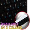 APPLE NS GERMAN - ENGLISH NON-TRANSPARENT KEYBOARD DECALS BLACK OR WHITE BACKGROUND for DESKTOP, LAPTOP and NOTEBOOK (Black Background) view 1