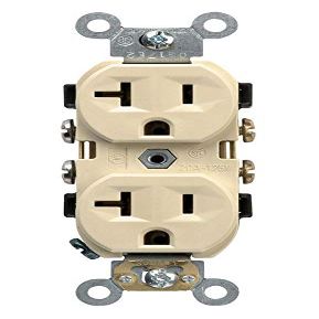 Leviton 20 amps 125 Volt Duplex Ivory Outlet 5-20R 1 pk