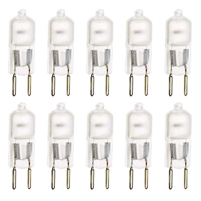 10 Pack Frosted DIMMABLE Halogen T4 Q75/GY6.35/FR/120V GY6.35 JCD 75 Watt 75W 120 Volt Light Bulb Electric Wax Melter Plug In Oil Warmer Aroma Therapy Spa Tart Zen Physio Scent Lighting Fixture gy6.35