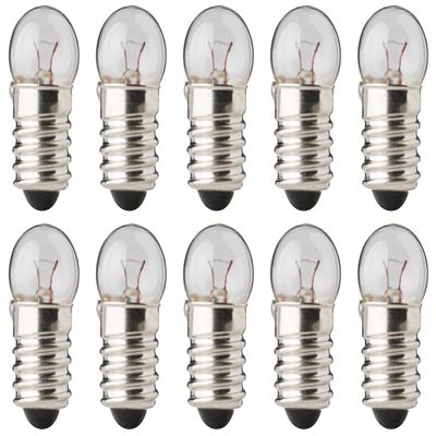 CEC Industries #483S fits Mighty Bright Classic Bulbs, 4.8 V, 1.44 W, E10 Base, G-3.5 Shape (Box of 10)