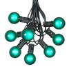 100 Foot G40 Outdoor Patio String Lights with 125 Green Globe Bulbs  Indoor Outdoor String Lights  Market Bistro Caf Hanging String Lights  C7/E12 Base - Black Wire view 1