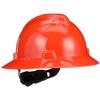 MSA 496075 V-Gard Full-Brim Hard Hat With Fas-Trac III Ratchet Suspension | Polyethylene Shell, Superior Impact Protection, Self Adjusting Crown Straps - Standard Size in Orange view 1
