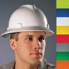 MSA 496075 V-Gard Full-Brim Hard Hat With Fas-Trac III Ratchet Suspension | Polyethylene Shell, Superior Impact Protection, Self Adjusting Crown Straps - Standard Size in Orange view 3