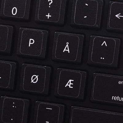 MAC Norwegian Non-Transparent Decals for Keyboard Black OR White Background for Desktop, Laptop and Notebook (CG) (Black Background)