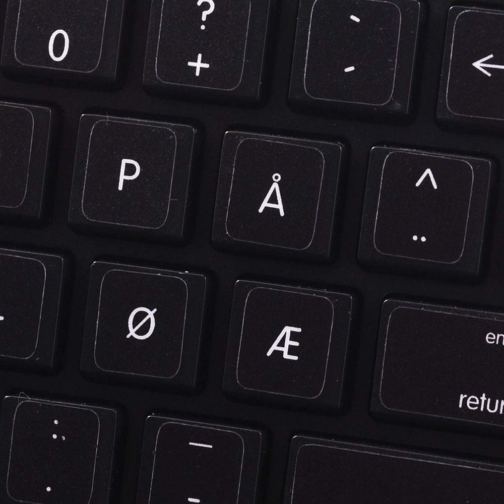 MAC Norwegian Non-Transparent Decals for Keyboard Black OR White Background for Desktop, Laptop and Notebook (CG) (Black Background)
