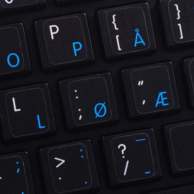 MAC Norwegian - English Non-Transparent Decals for Keyboard Black OR White Background for Desktop, Laptop and Notebook (CG) Work with Apple (Black Background)