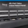 ICC Voice 8P2C Telco Patch Panel with 48 Ports, Rear Male Telco/Amphenol Connector, 2 RMS, 19-Inch Rack-Mounted Patch Panel for Telephone, PBX, IP Phone Systems and LANs view 2