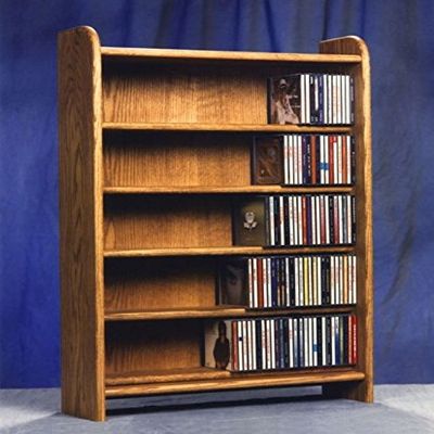 Wood Shed Solid Oak 5 Shelf CD Cabinet Unfinished