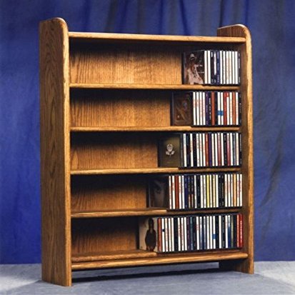 Wood Shed Solid Oak 5 Shelf CD Cabinet Unfinished