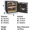 SentrySafe Fireproof and Waterproof Black Steel Home Safe with Dial Combination Lock for Cash, or Documents, 1.23 Cubic Feet, 17.8 x 16.3 x 19.3 x Inches, SFW123CU view 4