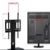 2xhome TV Stand Integrated TV Stand & Shelf Modern Black Glass Wall Swivel Tier Shelves Base Slim Fit Furniture 30" - 60" TV 38 40 42 43 47 50 55 60 Inch Inches Game Video Audio System Mount Bracket view 4
