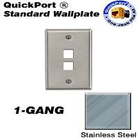 Leviton 43080-1S2 1-Gang 2 Port Stainless Steel Wallplate (Pkg of 5)