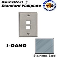 Leviton 43080-1S2 1-Gang 2 Port Stainless Steel Wallplate (Pkg of 5)