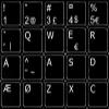 Danish Non-Transparent Keyboard Labels Layout Black OR White Background (15x15) for Desktop, Laptop and Notebook (Black Background) view 4