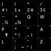 French QWERTY Non-Transparent Keyboard Labels Layout Black OR White Background (15x15) for Desktop, Laptop and Notebook (Black Background) view 1