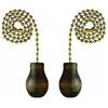 Ciata Wooden Knob Pull Chain in Walnut Finish with 12 inch Beaded Chain - 2 Pack view 1