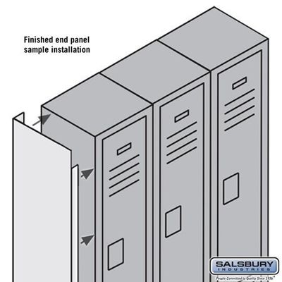 Salsbury Industries Finished End Panel for 5-Feet by 18-Inch Metal Locker, Tan