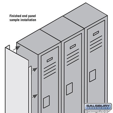 Salsbury Industries Finished End Panel for 5-Feet by 18-Inch Metal Locker, Tan