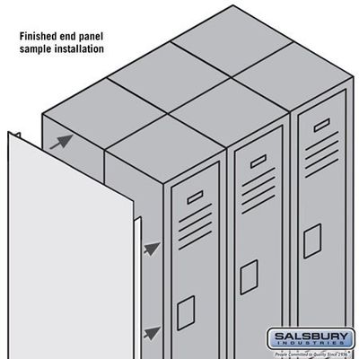 Salsbury Industries Finished Double End Panel for 6-Feet by 12-Inch Metal Locker, Gray