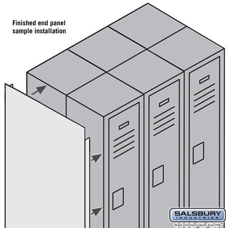 Salsbury Industries Finished Double End Panel for 6-Feet by 12-Inch Metal Locker, Gray