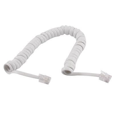 uxcell Plastic RJ9 4P4C Stretchy Connectors Telephone Line and Cable for Landline Telephone, White