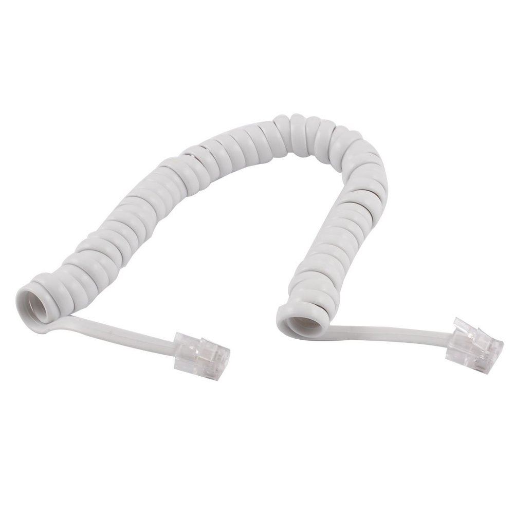 uxcell Plastic RJ9 4P4C Stretchy Connectors Telephone Line and Cable for Landline Telephone, White