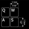 Italian Notebook Non-Transparent Keyboard Labels Black, White OR Silver Background (Black Background) view 3