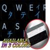 JAPANESE KATAKANA - ENGLISH NOTEBOOK NON-TRANSPARENT KEYBOARD DECALS BLACK, WHITE OR Silver BACKGROUND (Black Background) view 1