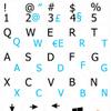 Portuguese - English Notebook Non-Transparent Keyboard Labels Layout Black, White OR Silver Background (White Background) view 1