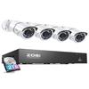 ZOSI 8CH 4K PoE Home Security Camera System, 8 Ports 16CH 8MP NVR with 2TB HDD, 4pcs 5MP Indoor Outdoor PoE Cameras, 120ft Night Vision, 24/7 Recording, Remote Access view 1