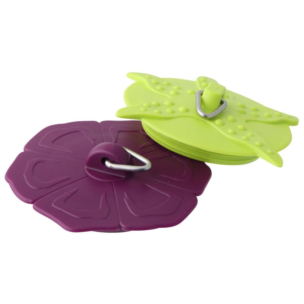 Fackelmann Tecno Plug for Wash Basin, Plastic, Green/Purple